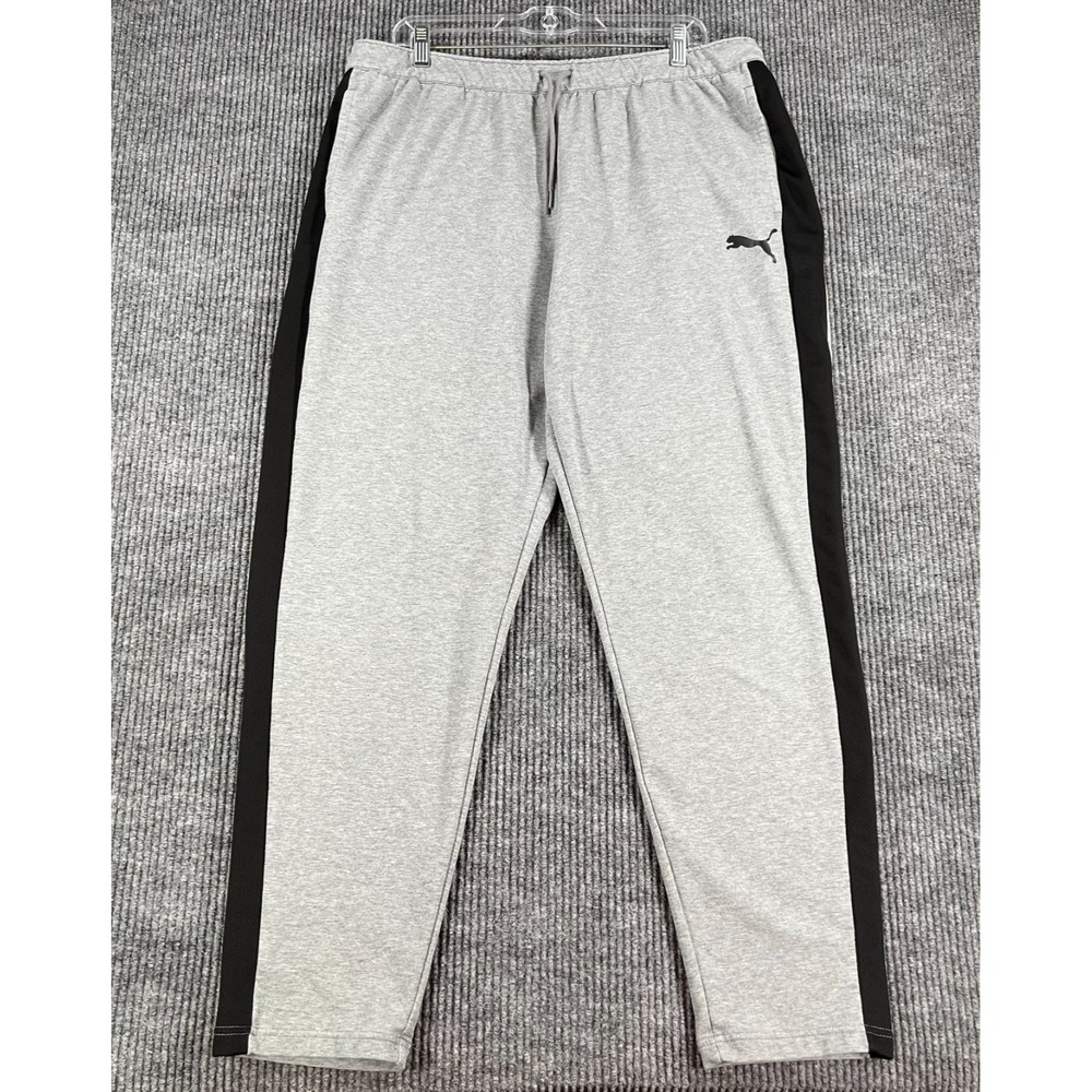 Puma Sweatpants Mens Size XL Extra Large Gray Black Workout Active Gym Casual